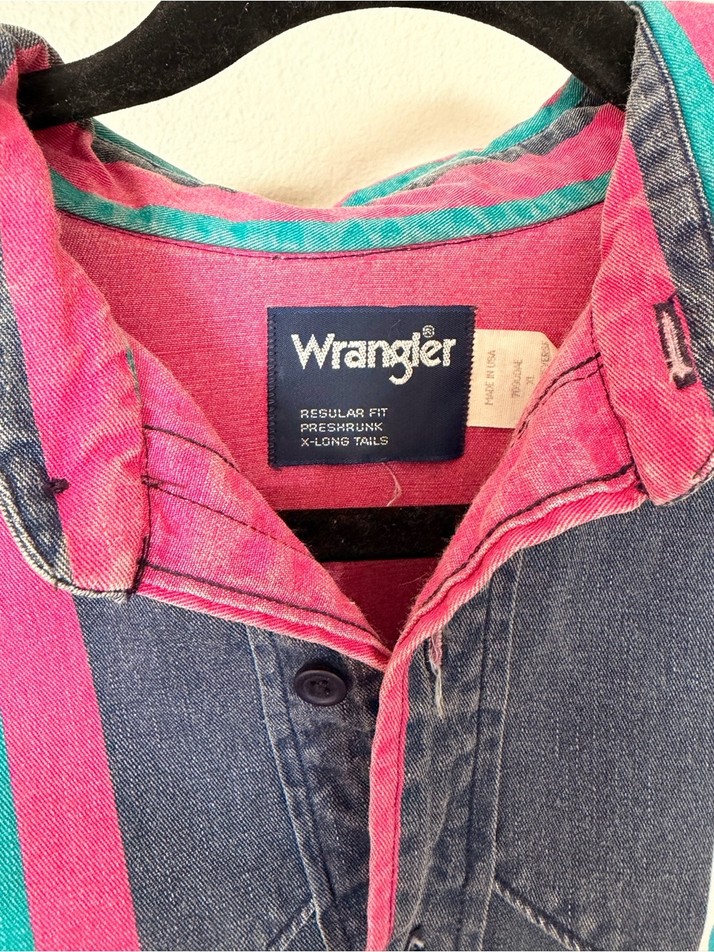 90s vintage wrangler brushpopper button up - Picture 2 of 5